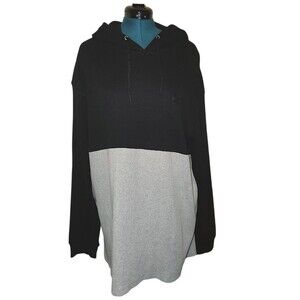 Akademiks Thermal Hooded Black & Gray Shirt Men's Size 4XL Long Sleeve